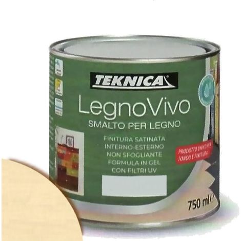 TEKNICA legno vivo smalto all'acqua per legno 750ml in gel vari colori - Colore: AVORIO