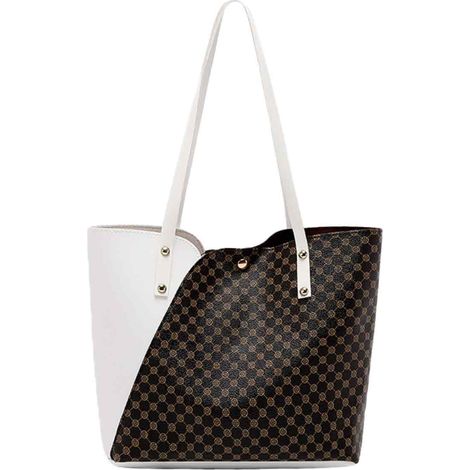 1 sac cabas tendance, forme carrée verticale, polyvalent pour courses et quotidien, sac à main et sac à langer (1/5)