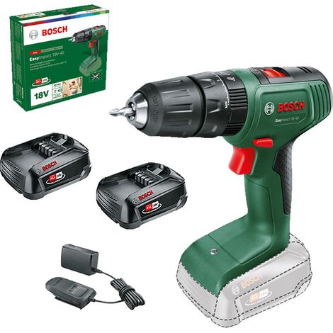Bosch 06039D8100 EasyImpact 18v 18V-40 Cordless Combi Drill + X2 1.5AH Battery (1/5)
