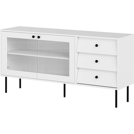Cómoda Feletri 101, Blanco, Con cajones y puertas, Número de cajones: 0, 75x150x39cm