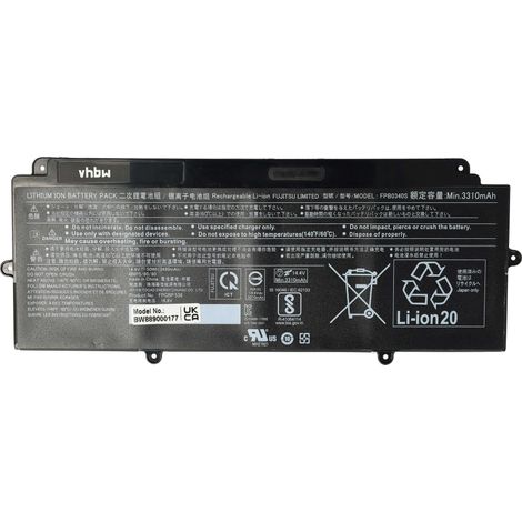 vhbw Akku kompatibel mit Fujitsu LifeBook U939X (VFY U939XMPB77DE), U939X (VFY U939XMP79RDE) Notebook (3490 mAh, 14,4 V, Li-Ion) (1/5)