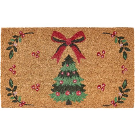 Zerbino di benvenuto in fibra di cocco antiscivolo 45 x 75 cm con fondo in PVC multicolore Brivano (1/5)