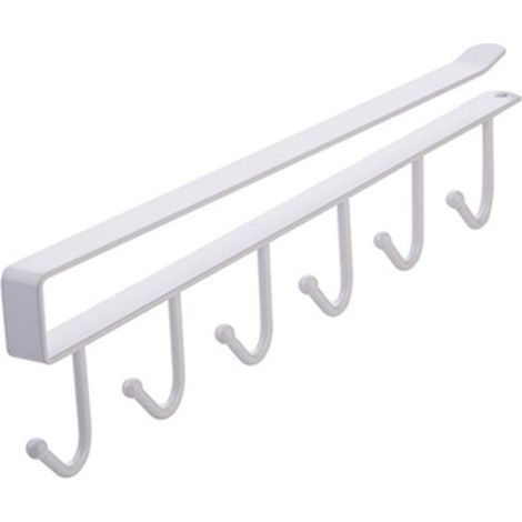 1er-Pack Haken - Unterbauregal/Tassenhalter - 6 Haken/Kaffeebecherhalter ohne Bohren/Küchenutensilien/Aufbewahrungsregal/Hakenhalter - Schwarze Haken (1/5)