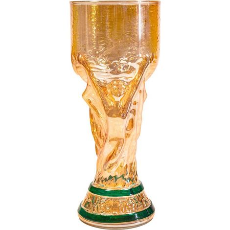 Verre à bière « Trophée Coupe du Monde 2026 » — Mug en verre robuste de 500 ml — Cadeau élégant sur le thème du football pour anniversaires et jours de match
