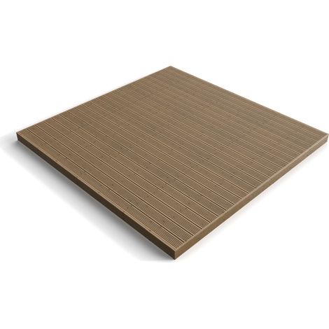 Wooden decking kit - complete self-assembly DIY kit (3m x 3m, rustic brown finish)
