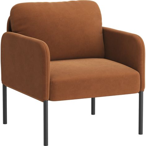 COLAMY Sessel – Natürlicher Komfort für den Alltag, Mit Umhüllender Rückenlehne und Schlanken Metallbeinen, Orange