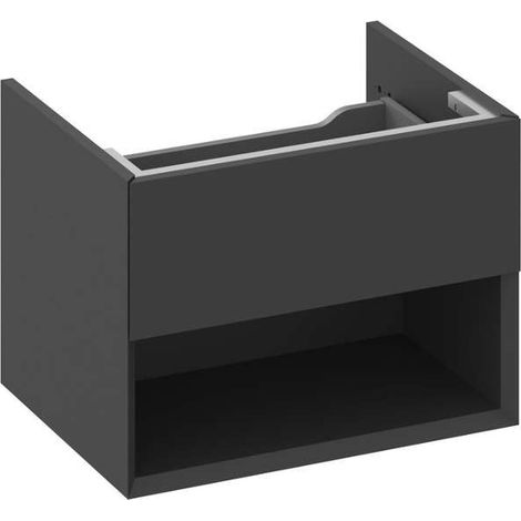 Ravak Lite - Mueble lavabo 60x45x43 cm, 1 cajón, negro mate X000001856