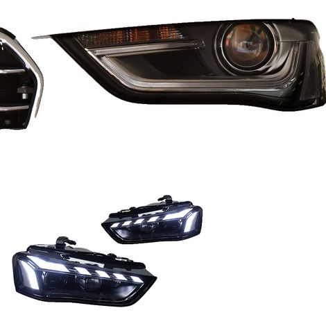 Ensemble de phares, compatible avec Audi A4, technologie LED, design élégant d'yeux d'ange, L'original est Xenon-a, LHD (1/2)