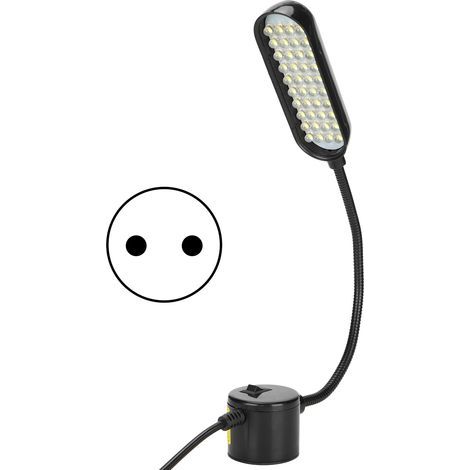 Lampe de machine à coudre LED orientable 360° avec tuyau magnétique et ampoule flexible, prise EU, outil d'éclairage pour couture. (1/5)