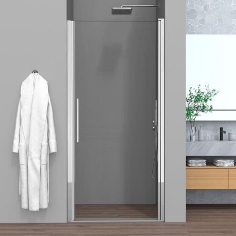 Porta doccia nicchia 95cm in vetro temperato trasparente battente con profilo cromo Neos