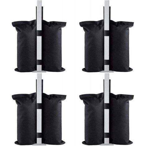 Jeu de 4 Poids pour Tonnelle, Poids Tonnelle Industrielle 600D, Revêtement Intérieur en PVC, Sac de Sable pour Tonnelle pour Tente Pop-up, Auvent ou Parasol (Double-Tube)