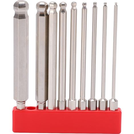 Kit d'embouts, 9 embouts/100mm/acier/hex/boule, aimanté (1/5)