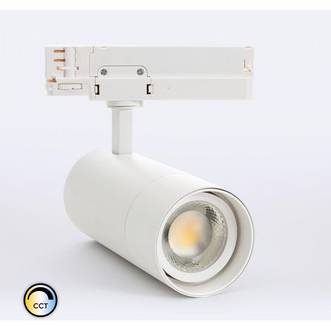 Faretto LED Binario Trifase 40W Wild CCT Selezionabile Multiangolo 24-60º Bianco (1/5)