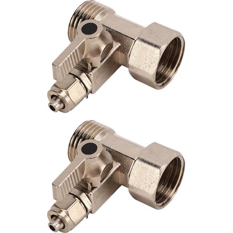 2 Stück 1/4-Zoll-Kugelhähne mit Dichtung, Wasserfilter-Einlasskugelhahn, Ersatzarmaturzubehör aus Legierung (1/5)