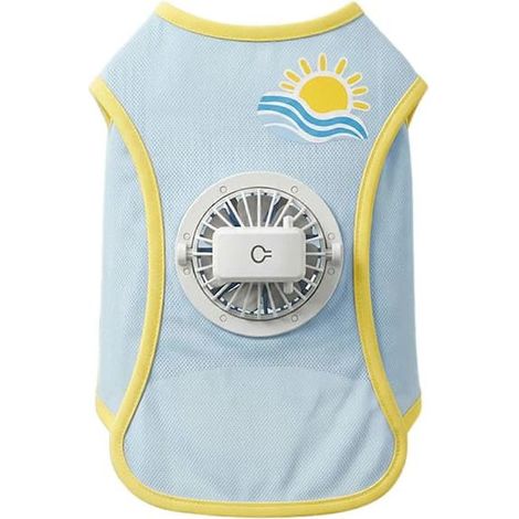 vêtements pour chiensVentilateur portable pour chiens, gilet rafraîchissant respirant par évaporation pour chiens, idéal pour les chaudes journées d'été, bleu (1/5)
