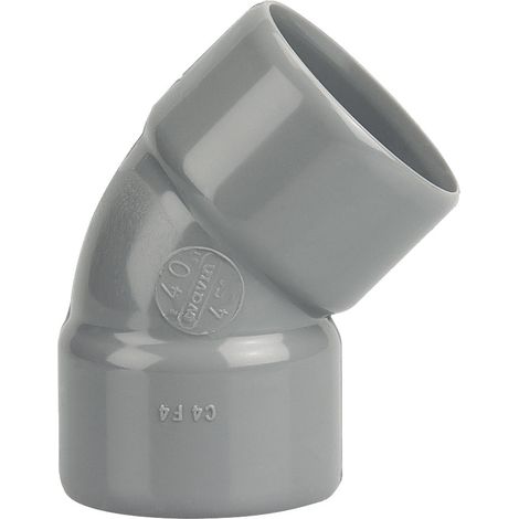 Raccord coudé pvc Wavin 3026067 double femelle 45 degrés