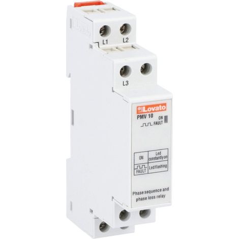 Relé voltimétrico trifásico Lovato para fallo de fase 1M 208/480V PMV10A440 (1/4)