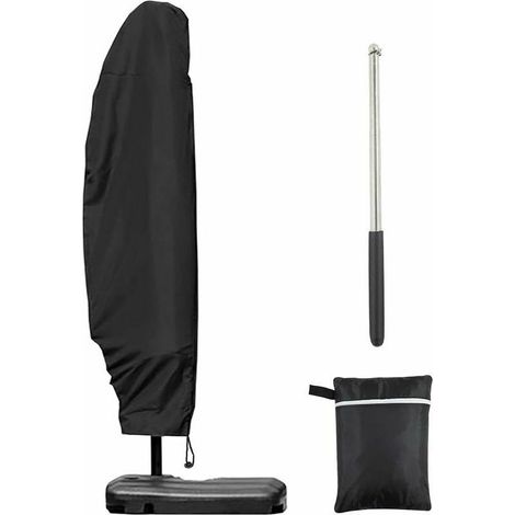 Housse de parasol 3m 4m avec fermeture éclair de 1,4m de long avec tige télescopique, 280x30/80/45cm. (1/5)