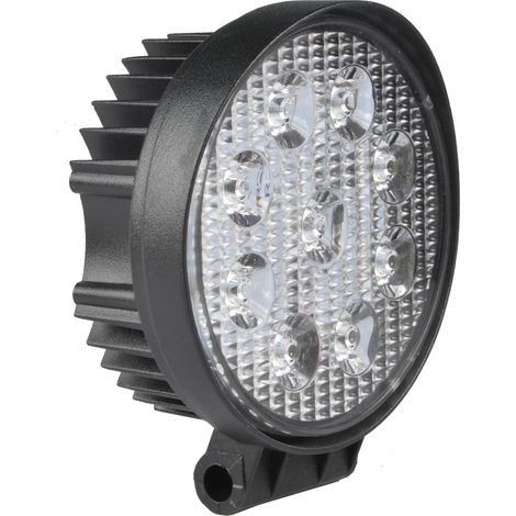Luz de trabajo redonda de 12/24 V, 27 W y 1800 lúmenes, IP67 STACK