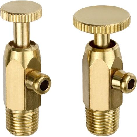 Vanne de décharge d'air en laiton massif pour systèmes de chauffage traditionnels, robinet d'évacuation d'eau manuel pour radiateurs en fonte, raccord de 35 mm de longueur (16 filets) (1/5)