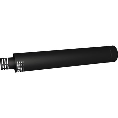 Horizontaler Anschluss - Apollo Pellets 2.0 - schwarz - Ø80/130 mm mit 2 Rosetten JONCOUX