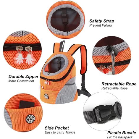 1 Sac À Dos Pour Chien Tissu Élastique Fond Étanche Sangles Réglables Randonnée Voyage (1/5)
