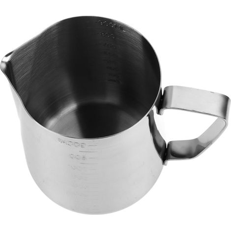 Mousseur à lait en acier inoxydable, gobelet doseur gradué pour boissons à base de café, 900 ml (1/5)