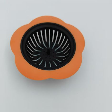 Küchenspülensieb aus Silikon, leicht zu reinigendes Kunststoff-Spülspülensieb (orange)