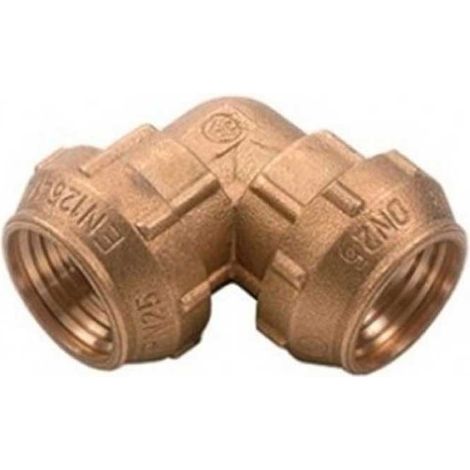 Codo Igual Latón Para Polietileno  Medidas  Accesorios Fontanería: 32mm