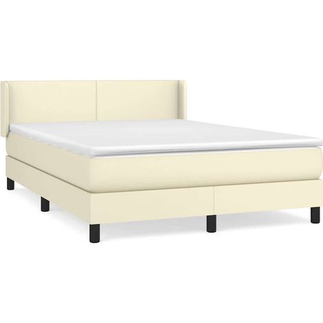 Maison Exclusive - Boxspringbett mit Matratze Creme 140x200 cm Ku (1/5)