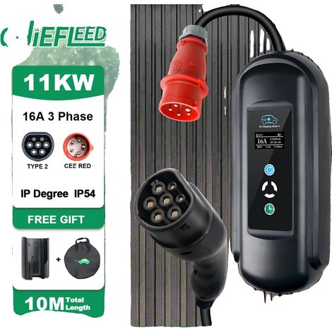 Chargeur EV, 11KW Haute Puissance, Design Portable, Type2 (1/5)
