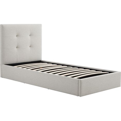 Letto con contenitore 90 x 190 cm Tessuto Beige – CALINIDA