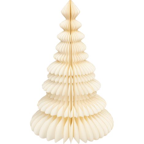 Sapin de Noël en papier plié Écru liseré Doré H 90 cm - Feeric Christmas (1/3)