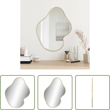 vidaXL Miroir de salle de bain - Miroir mural Doré 50x40 cm (1/5)