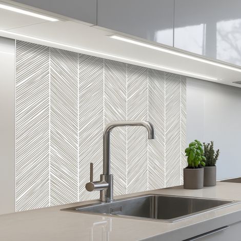 Kitchen Splashback Classic - Herringbone - Gray 100x80 cm
