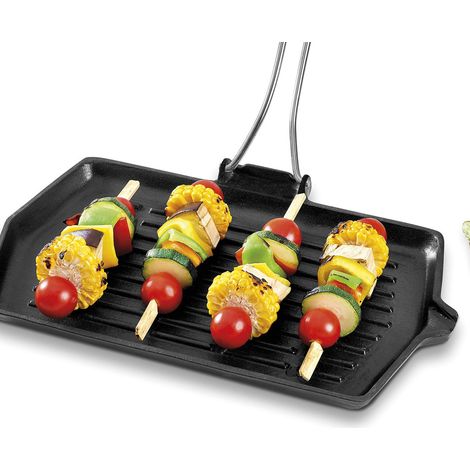 Barazzoni Gusseisen Grillplatte mit Klappgriff 35x21 cm (1/5)
