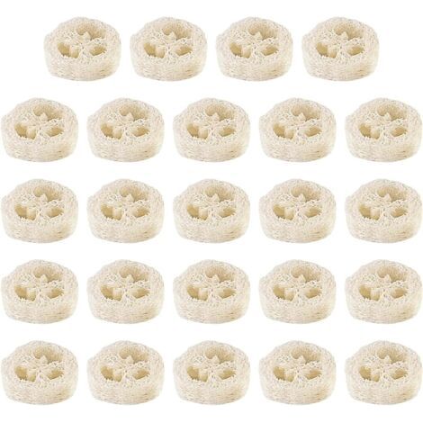PA Natürliches Luffa-Schwamm-Seifenkissen, Regerly 24 Stück Luffa-Schwamm-Seifenhalter, Luffa-Seifenhalter, Seifenkissen, Luffa-Luffa-Schwamm für Dusche, Bad, Küche, Arbeitsplatte (1/5)
