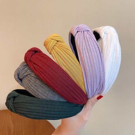 Set mit 6 breiten, elastischen Stoffstirnbändern für Damen, süße Haaraccessoires für Mädchen (1/5)