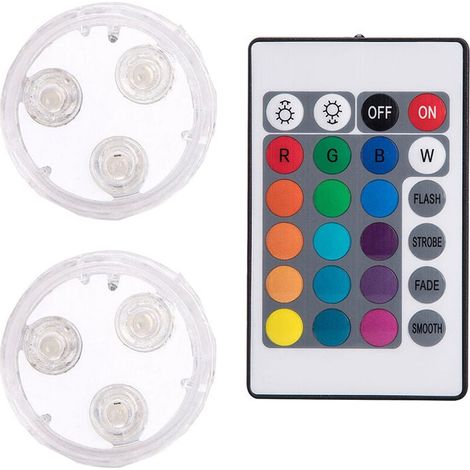Lámpara LED sumergible con control remoto IP68 resistente al agua, ideal para piscinas, bodas, fiestas y decoración de jardines (RGB) - Crezuo (1/5)