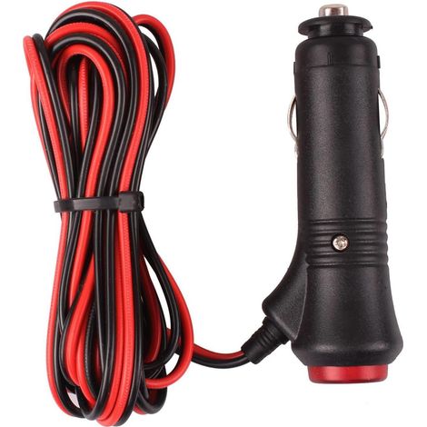 Toma de corriente universal para encendedor de cigarrillos con interruptor integrado para coche, motocicleta y camión, con fusible de 5 A y adaptador macho de 12 V a 24 V (3 m)