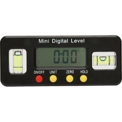 Plotter digital de ángulos, 0-360°, mini nivel torpedo e inclinómetro digital, medidor de ángulos electrónico, 100 mm, con burbuja de aire para medición horizontal y vertical (100 mm) (1/5)