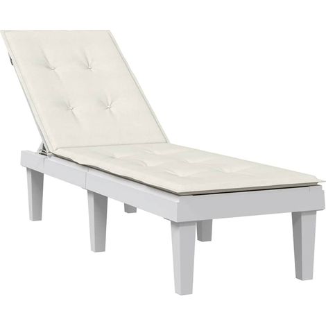Liegestuhl-Auflage Melange Creme (75+105) x 50 x 4 cm Stoff (1/5)