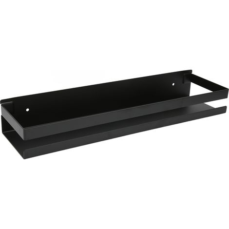 Étagère de salle de bain, noire, grand espace de rangement, étanche, grande capacité de charge, ensemble d'étagères pour hôtel, 40 x 10 x 6 cm (1/5)