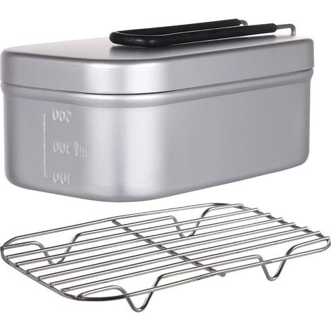 Boîte à lunch Bento carrée en alliage d'aluminium avec poignée (1/5)