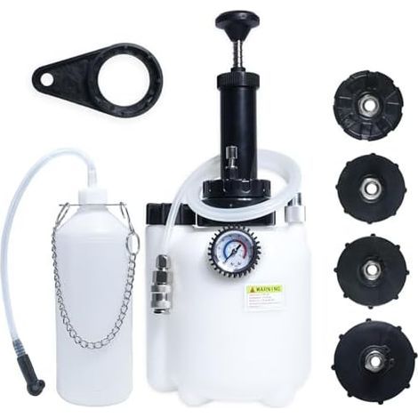 3L Kit de Purgeur Freins Manuel avec Bouteille Purge 1L et 4 Adaptateurs Maître-Cylindre, Pompe à Vide Universelle pour Liquide Frein la Majorité des Véhicules - (1/5)