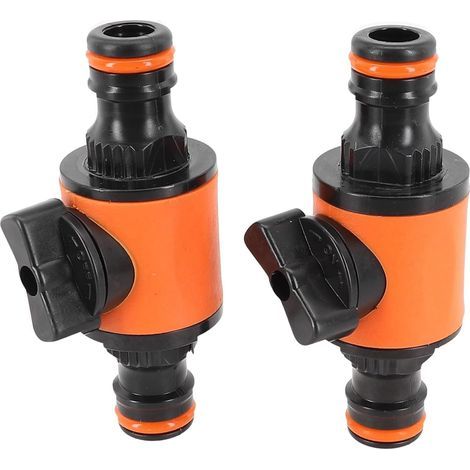 Paquete de 2 conectores rápidos de 16 mm para mangueras de jardín de 1/2", 3/8" y 1/4". (1/5)