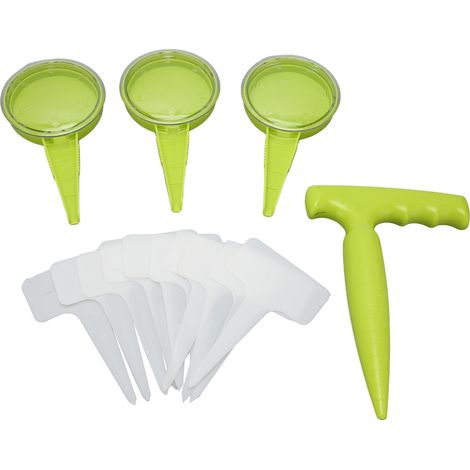 Distributeur de graines, bouton réglable à 5 vitesses, kit d'outils de semis manuel, convient aux jardins, vert fluorescent. (1/5)