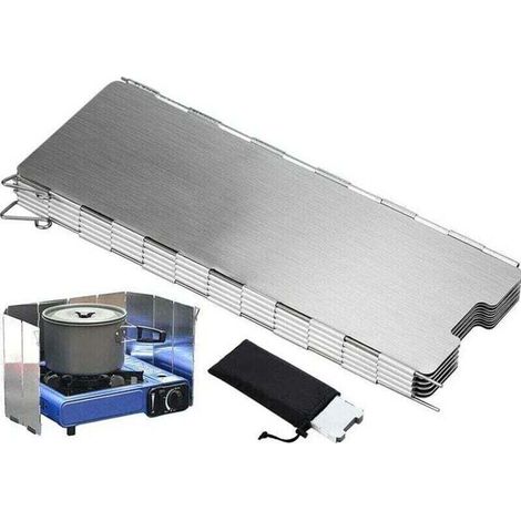 Pare-Vent Pliable en Alliage daluminium, 12 Plaques Pare-Vent de Camping pour Rechaud de Camping, Pique-Nique, Cuisinière à Gaz (1/4)
