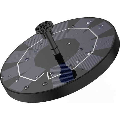 Fontaine solaire Pompe d'étang solaire 2.5W avec panneau solaire Pompe à eau de batterie intégrée de 800 mAh Pompe de fontaine flottante solaire avec 6 styles de fontaine pour aquarium de ba (1/5)