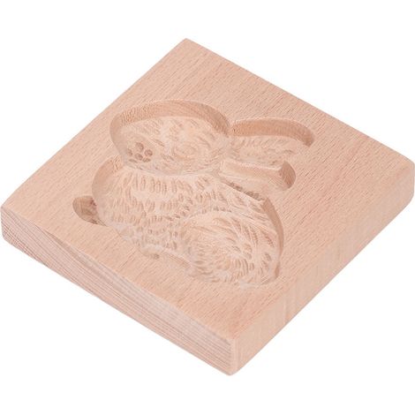 Moule à biscuits en bois de hêtre, réutilisable et lavable, pour la cuisine et la pâtisserie, motif lapin (1/5)